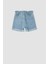 Kız Çocuk Paperbag Fit Yırtık Detaylı Jean Şort Y5324A622SM 7