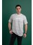 Oversize Çizgili Pamuklu Erkek T-Shirt 1