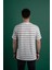 Oversize Çizgili Pamuklu Erkek T-Shirt 4