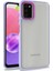 Samsung Galaxy A03s Uyumlu Kılıf Kamera Çıkıntılı Arkası Kristal Şeffaf Hassas Tuşlu Renkli Kenarlı Flora Kapak Lila 1