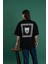 Oversize Baskılı Sıfır Yaka Penye Erkek T-Shirt 3