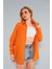 Kadın Oranj Oversize Uzun Basic Gömlek HZL22W-BD139001 3
