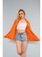 Kadın Oranj Oversize Uzun Basic Gömlek HZL22W-BD139001 5