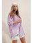Kadın Lila Oversize Uzun Basic Gömlek HZL22W-BD139001 4