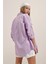 Kadın Lila Oversize Uzun Basic Gömlek HZL22W-BD139001 5