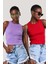 Kadın Halter Yaka Fitilli 2'li Paket Crop Bluz 1