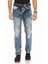 CD148 Yıkanmış Standart Kesim Mavi Erkek Kot Pantolon 2