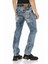 CD148 Yıkanmış Standart Kesim Mavi Erkek Kot Pantolon 4