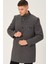 Erkek Palto Düz Gri Uzun Kol %70 Yün %30 Polyester Şık Tasarım 4