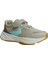 Bej Pembe Mavi Cırtlı Sneakers Spor Ayakkabı 1