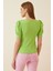 Kadın Fıstık Yeşili Kare Yaka Örme Bluz HZL22W-BD104091 3