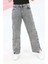 Kız Çocuk Bol Paça Yandan Çıt Çıt Düğmeli Kot Jean Pantolon-PNT-0014 5