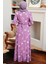 - Çiçek Desenli Lila Tesettür Elbise 32944LILA 2