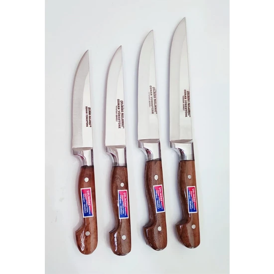 Çelikörs 4'lü Mutfak Sebze Bıçak Seti Sebze Meyve Bıçağı Doğrama Bıçağı Mutfak Bıçak Setleri Et Ekmek Meyve Sebze Şef Bıçağı