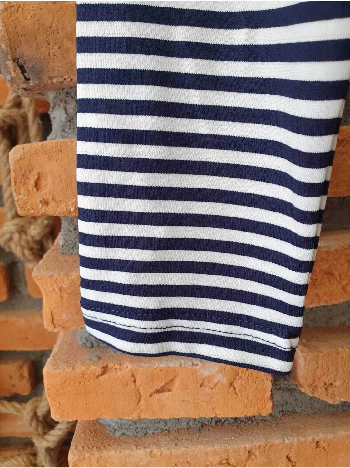 Moda Canel Tesettür Içe Giyilen Lacivert Beyaz Çizgili Uzun Kol Bolero MCBLR004 görsel 3