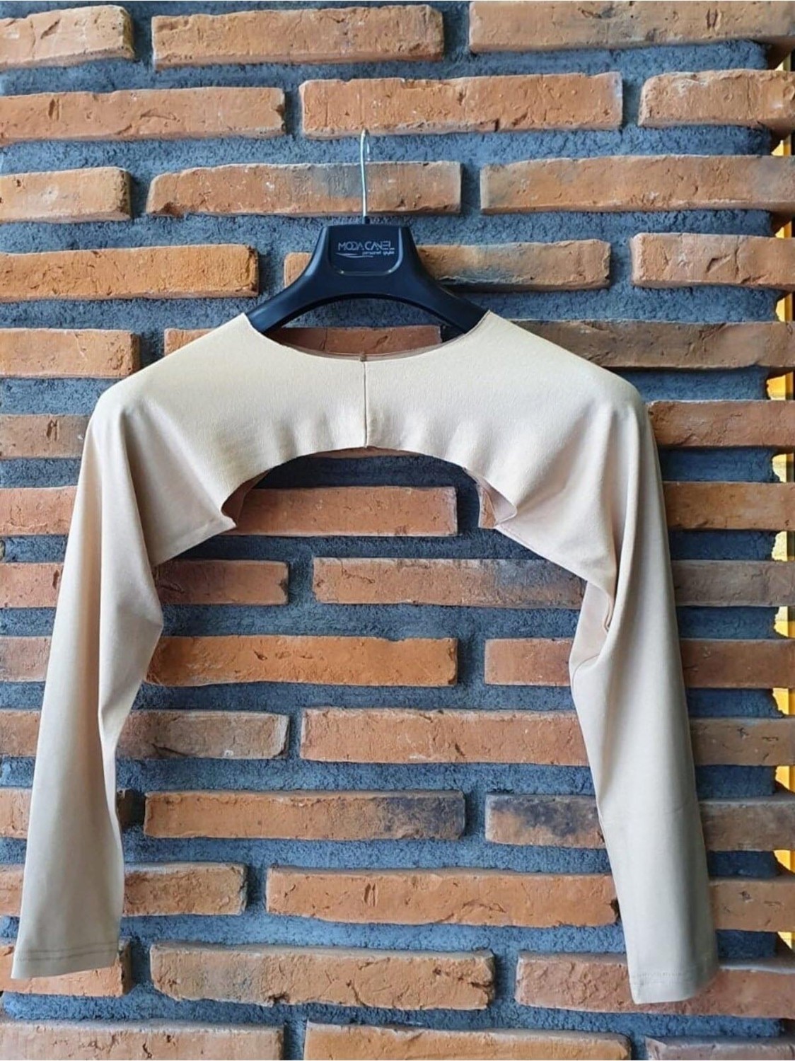 Moda Canel Tesettür Içe Giyilen Vizon Krem Renk Uzun Kol Bolero Içlik MCBLR005