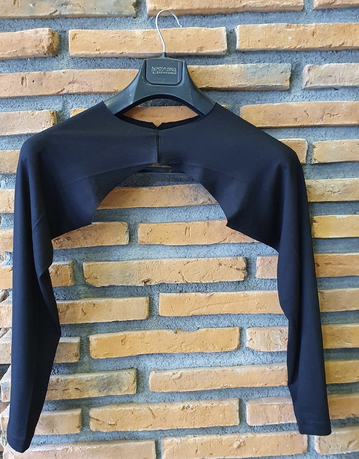 Moda Canel Tesettür Içe Giyilen Siyah Uzun Kol Bolero MCBLR002 görsel 3