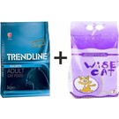 Trendline Somonlu Kedi Maması 1 kg + Wise Cat 7 Lt Kedi Kumu