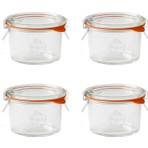 Weck 200 ml Cam Saklama Kavanozu 4 Adet Isıya Dayanıklı Cam ve Modern Tasarım