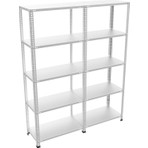 Galvaniz Raf Galvanizraf® 5 Katlı 2 Li Bitişik Galvaniz Çelik Raf Arşiv Rafı Depo Rafı Kiler Rafı 31X60X200