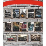 Hope Ahşap Poster Klasik Arabalar 13'lü