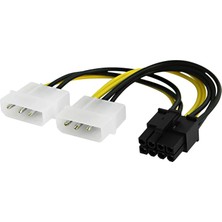 Aogo 8 Pin Ekran Kartı Güç Kablosu 2x4 Pinli Molex - 8-Pin Pcıe Güç Kablosu  8 Pin Molex