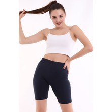 Self Clothing Kadın Antrasit Penye Kumaş Yüksek Bel Kısa Tayt SLF1295