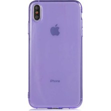 Kzy Apple iPhone Xs Max Kapak Kamera Korumalı Neon Renkli Silikon Kılıf - Neon Mor