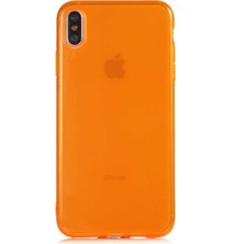 Kzy Apple iPhone Xs Max Kapak Kamera Korumalı Neon Renkli Silikon Kılıf - Neon Turuncu