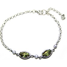 Lilah Gümüş Tr Gümüş Zultanit Mekik Zincirli Taşlı Kadın Bileklik