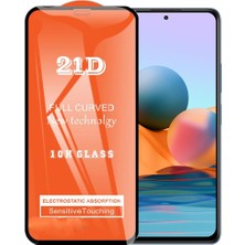 Bzontech Xiaomi Redmi Note 10 Pro Ekran Koruyucu 21D Tam Kaplayan Kavisli