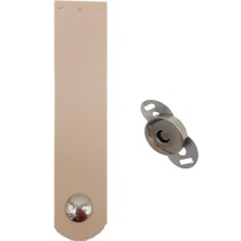 Angel Çanta Aksesuar Tek Kat Suni Deri Krem Gümüş Metalli Kapak