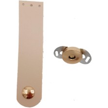 Angel Çanta Aksesuar Angel Kadın Çanta Aksesuar Krem Renkli Tek Kat Suni Deri Light Gold Metalli Kapak