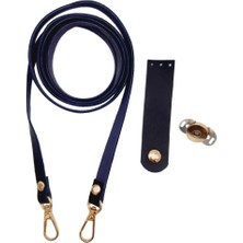 Angel Çanta Aksesuar Suni Deri Lacivert Cep Telefonu Seti Light Gold Metalli