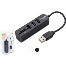 Hadron HR159 Hub USB 2.0 3 Port + TF & SD Card Reader 1 TB Uyumlu