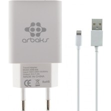 Arbaks ARB-003 Plastik 1500 mAh 1 Çıkışlı + Lightning Data Kablo Ev Tipi Şarj Cihazı