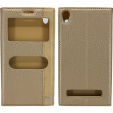 Nettech Vestel Venüs V3 5020 Uyumlu Kapaklı Kılıf Gold