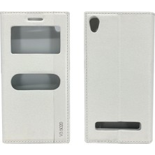 Nettech Vestel Venüs V3 5020 Uyumlu Kapaklı Kılıf Beyaz