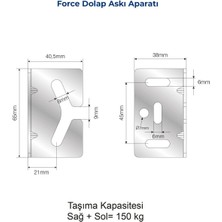 Anda Mesan Banyo Dolabı Askı Elemanı 1.5mm Force