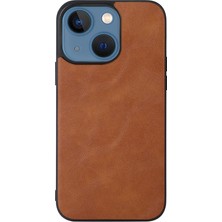 PLZ Shop iPhone13 Kahverengi  Cowhide Doku Pu Kılıfı (Yurt Dışından)