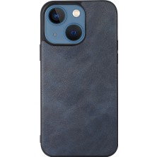 PLZ Shop iPhone13 Mavi  Cowhide Doku Pu Kılıfı (Yurt Dışından)