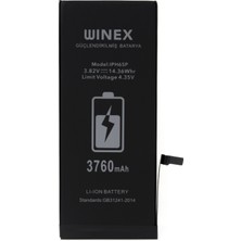 Winex Iphone 6s Plus Uyumlu  Güçlendirilmiş Premium Batarya