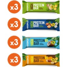 Waspco Yüksek Protein Bar Karma Set 50g 12 Adet