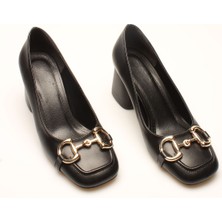 Rovigo   Siyah Cilt Tokalı  Kadın Topuklu