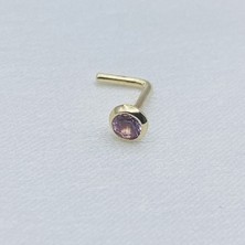 Gold Piedra Pembe Taşlı Altın Hızma