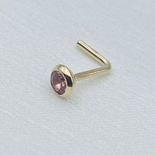 Gold Piedra Pembe Taşlı Altın Hızma