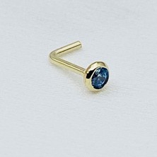 Gold Piedra Mavi Taşlı Altın Hızma