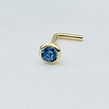 Gold Piedra Mavi Taşlı Altın Hızma