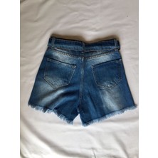 DaisyModa Yüksek Bel Likrasız Kot Şort