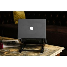 Hediye Marketi17 2'li Set - 5 Kademeli Çelik Notebook Laptop Yükseltici Altlık & Telefon Tablet Tutucu Stand